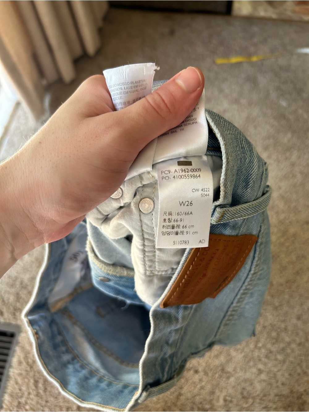 Levi's Light Blue Distressed Cutoff Jean Shorts - Picture 6 of 8
